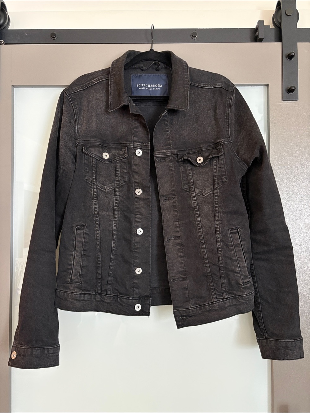 Scotch & Soda Black Washed Denim Jacket